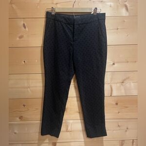 Black polka dot banana republic work pants 4 petite